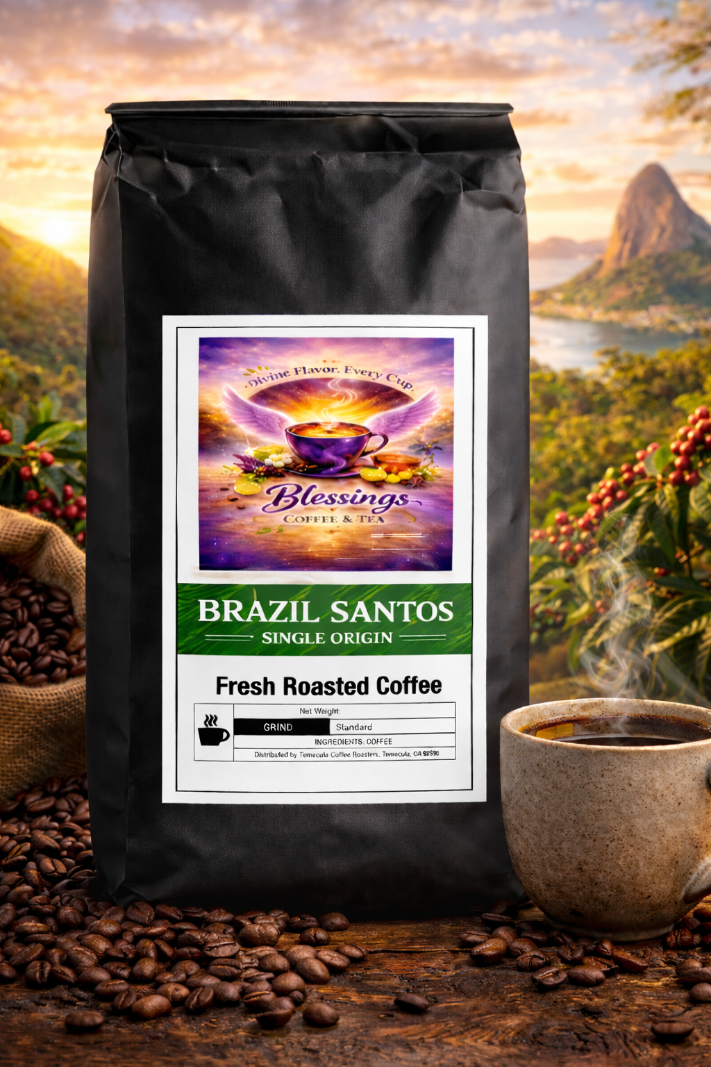 Brazil Santos – Medium Roast  Blessings Coffee & Tea