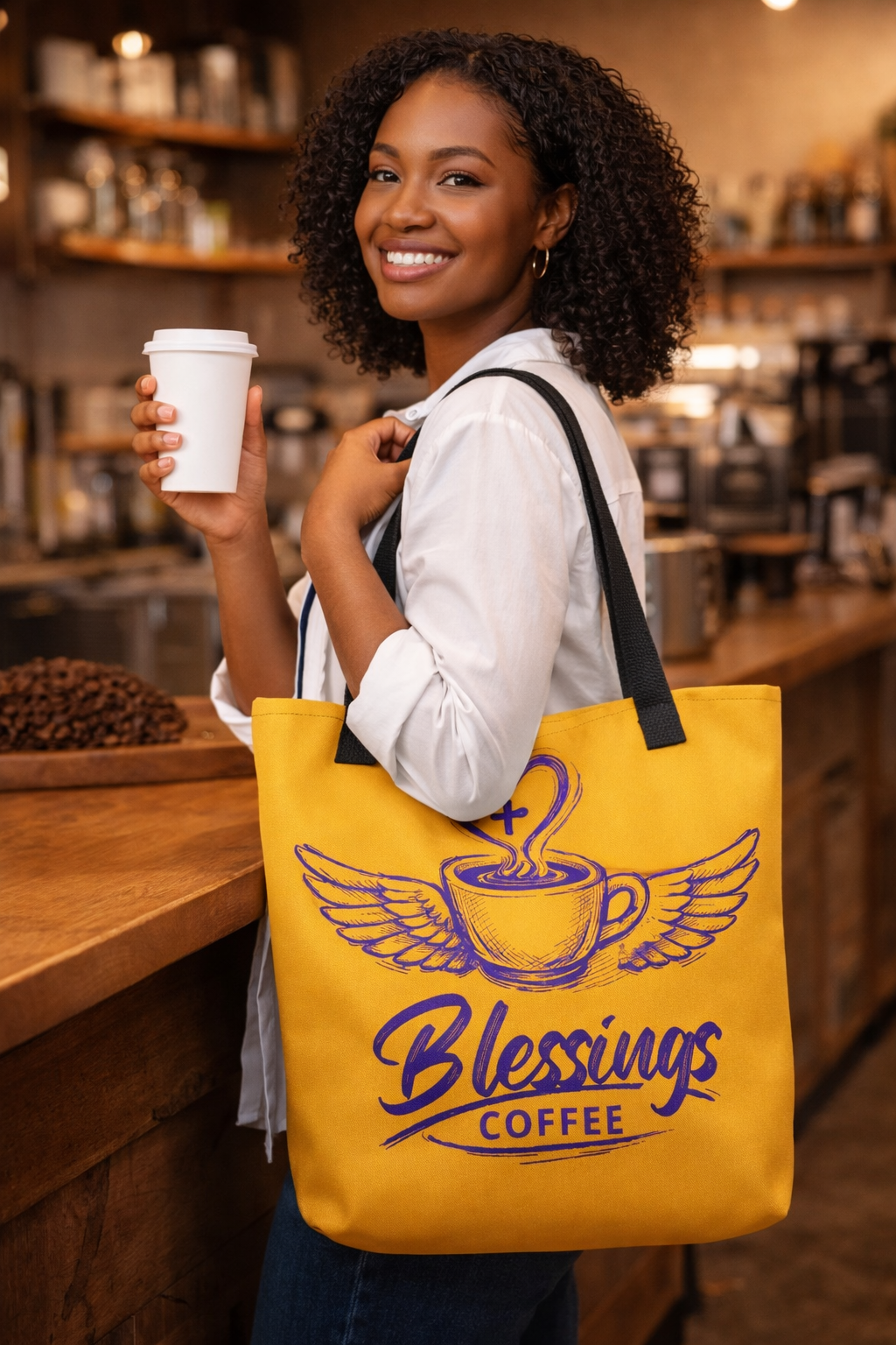Blessings Coffee Tote Bag – Carry Your Day with Style ☕