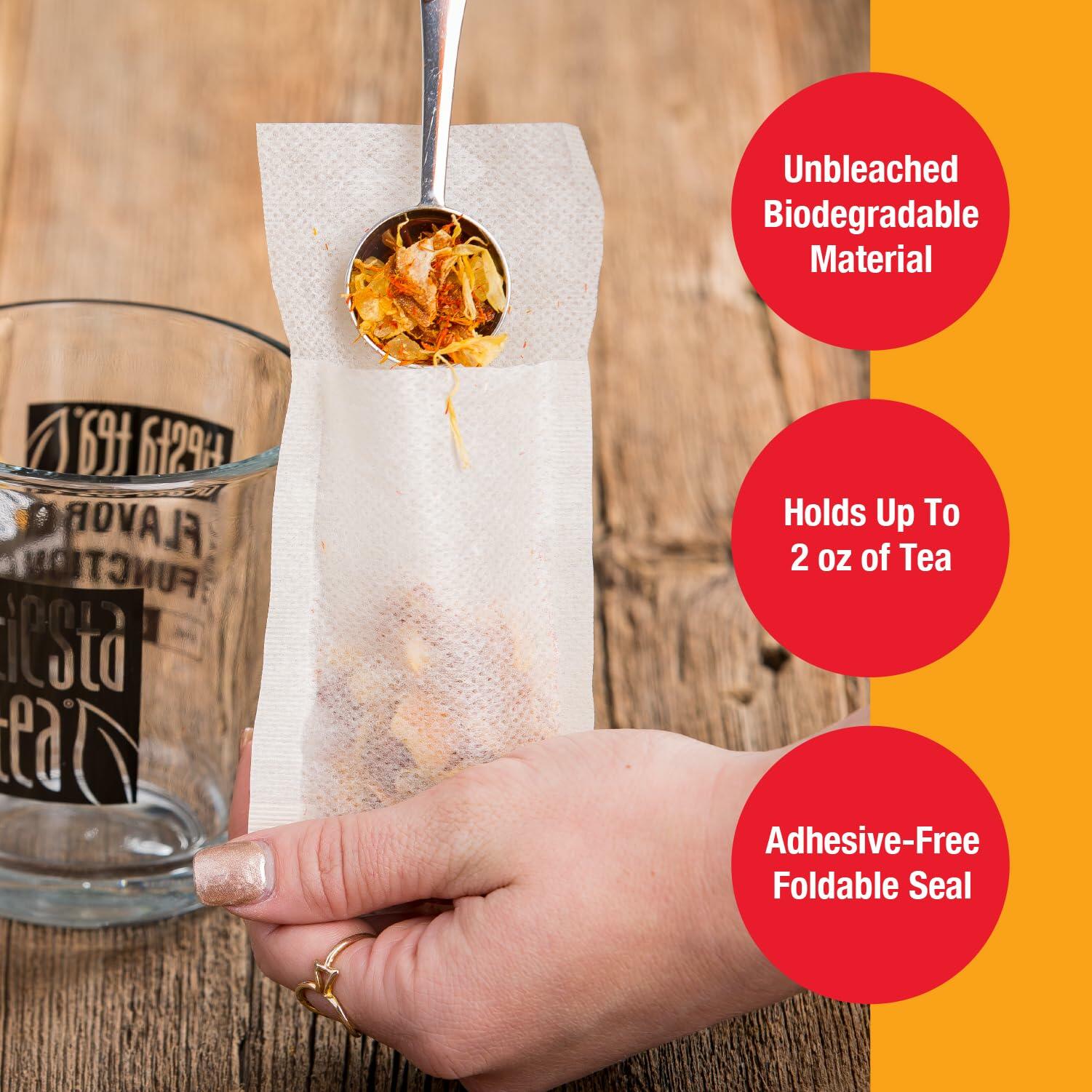 Tiesta Tea Loose Leaf Disposable Infuser Filters Unbleached Paper 100ct Yellow