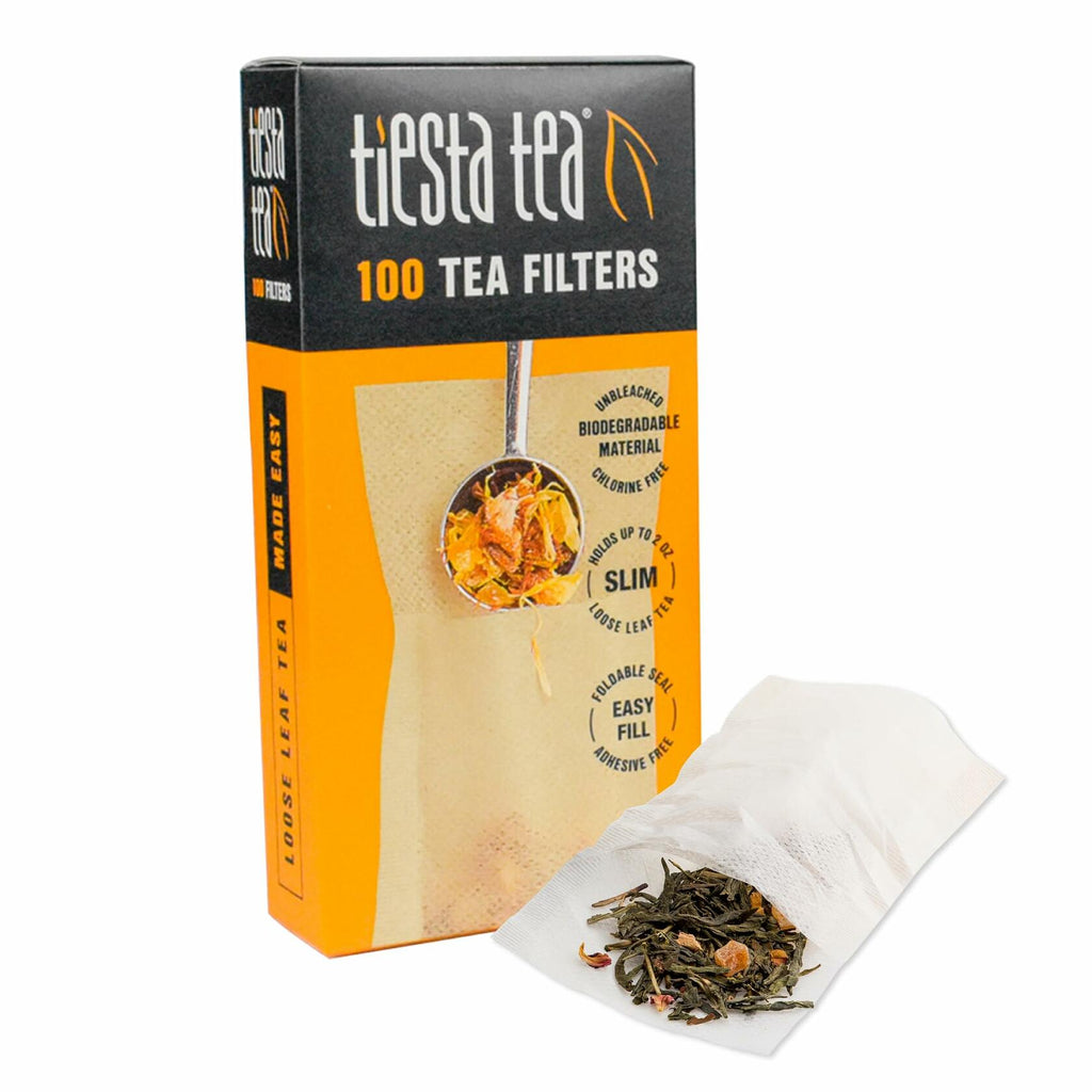 Tiesta Tea Loose Leaf Disposable Infuser Filters Unbleached Paper 100ct Yellow
